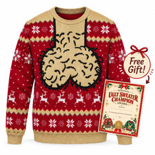 Red and cream funny Christmas sweater